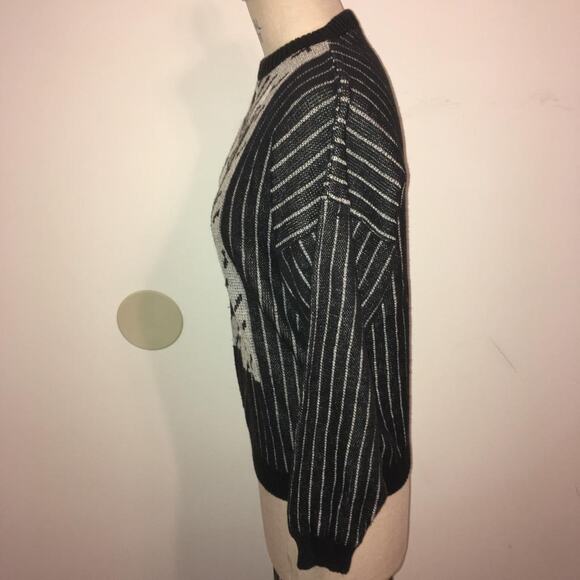 Gala by Daniel Vignozzi Vintage 1980's Black & White Graphic Print Sweater M - Picture 3 of 6